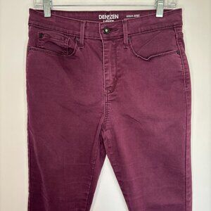 DENIZEN from Levi's High Rise Ankle Skinny Womens 10 Burgundy Denim Stretch